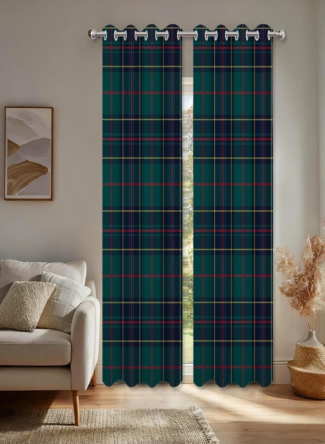 Batmerry Tartan Plaid Blackout Curtains for Bedroom, Green Scottish Fabric Kilt Twill Woven Grommet Top Drapes Thermal Insulated Window Curtains, Set of 2 Panels, 52x84 inches - Image 5
